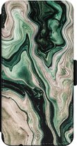Casimoda® bookcase - Geschikt voor iPhone 13 Pro - Hoesje met pasjeshouder - Marmer Groen Goud - Groen - TPU
