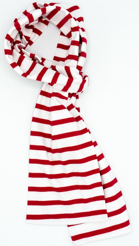 Sjaal - bretonse streep - Hublot - wit/rood - 180 cm lengte - | bol.com