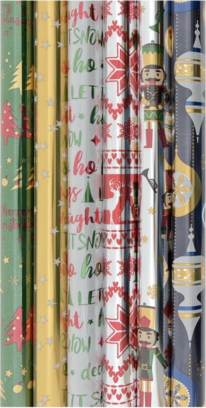 Kerstpapier Consumentenrollen Metallic Kerstmis Tree Zilver 70cm X 2m P 37671