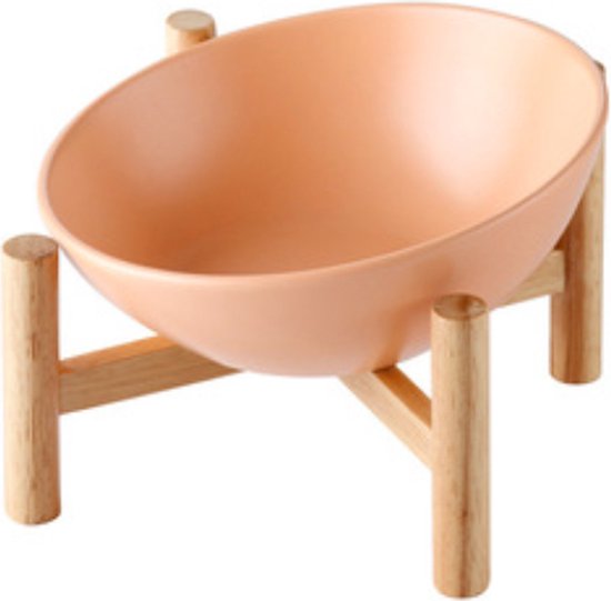 Bonbox Shop - Dierenvoerbak - ergonomisch - kat - voederbak - standaard - perzik - verhoogd voerbak