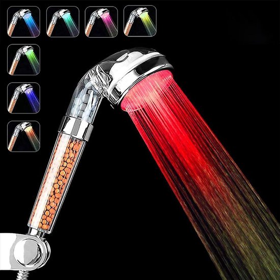 OnlyQuality Led douchekop, 7 kleuren, waterbesparende handdouche met