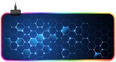 Fuegobird RGB Gaming Muismat XXL (80x30) | LED Verlichting Muismat | Anti-Slip | Waterproof | Extra Breed en Lang | Honingraat