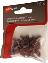 SENCYS kastplankdragers Ø5mm kunststof bruin | 12 stuks