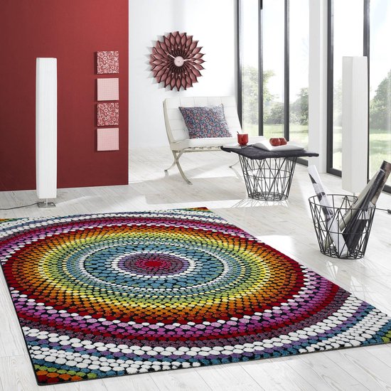 Flycarpets Tapis Coloré - Couleurs -Multi - Mozaik Design 120x170 cm | bol