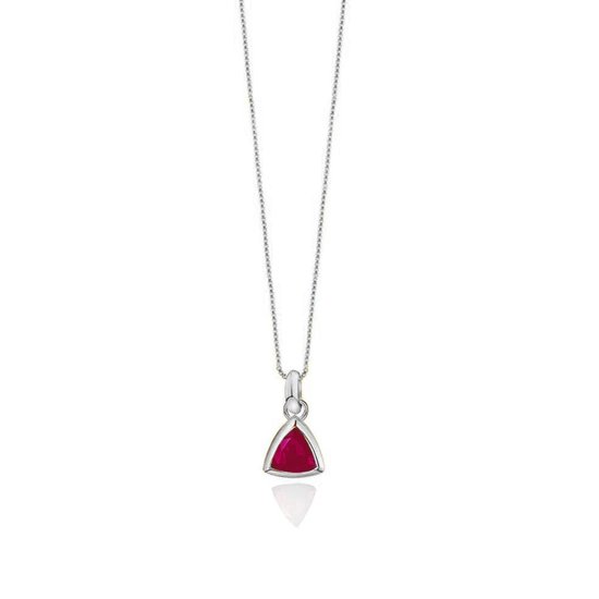 Ketting Dames Geboortesteen Robijn Juli (Zilver) | cadeau dames