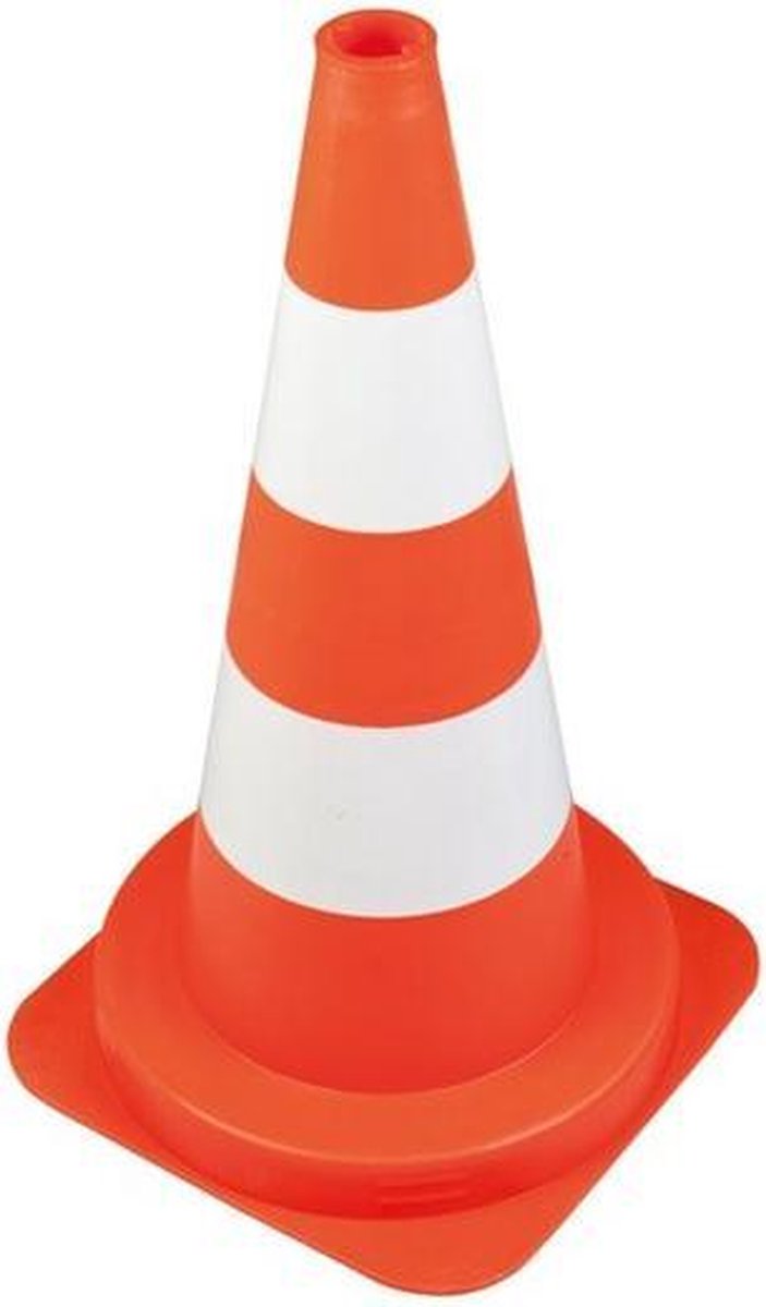 Ivana Verkeerskegel - PVC oranje / wit - 30 cm hoog