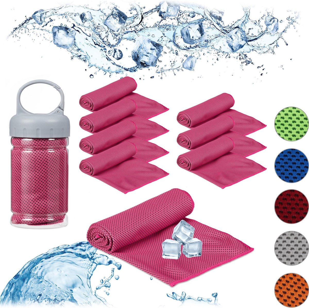 Sukeen Cooling Towels Set van 6, microvezel koele handdoek, sneldrogende handdoek koude koude handdoeken, zacht ademend ijs voor sport, yoga, strand, camping, golfsportschool (104 x 30 cm), 2