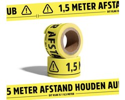 We-pack® 66 meter 1,5 meter afstand houden Waarschuwingstape – Bescherming - Vloertape