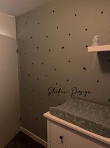 Muursticker baby/kinderkamer Driehoek vel van 100 stuks 3cm mat zwart