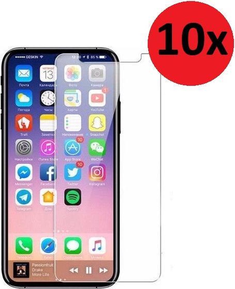 Geschikt voor iPhone XS Max Screenprotector - XS Max Screen Protector 10x Bescherm Glas