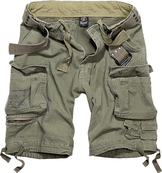 Heren - Mannen - Dikke kwaliteit - met riem - Menswear - Streetwear - Casual - Modern - Vintage - Savage - Cargo - Shorts - Cargo korte broek olive