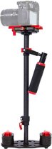 YELANGU S60T 38,5-61 cm Carbon Fiber Handheld Stabilizer voor DSLR & DV digitale video & camera's, Capaciteit 0,5 - 500 kg (rood)