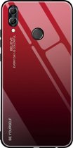 Voor Huawei Honor 10 Lite Gradient Color Glass Case (rood)