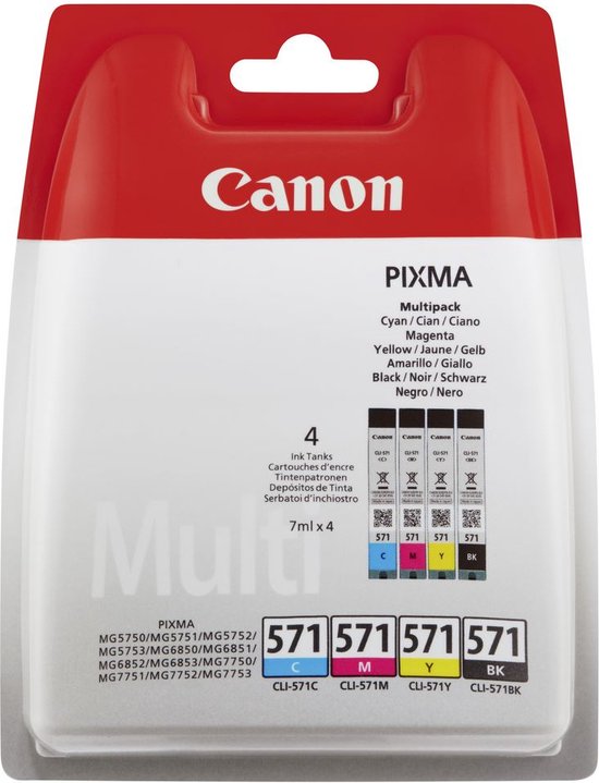 Canon CLI-571 - Inktcartridge / Cyaan / Magenta / Geel / Zwart | bol.com