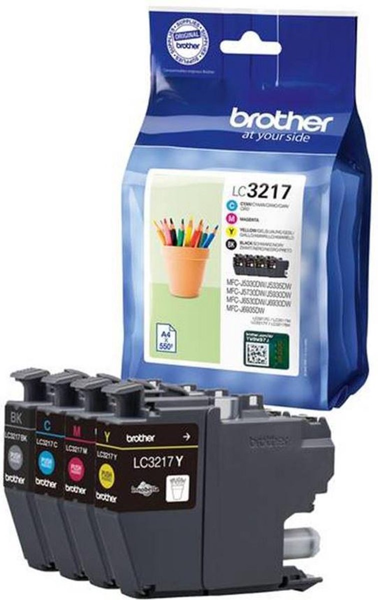 Brother LC-3217 - Inktcartridge / Zwart / Cyaan / Magenta / Geel | bol.com