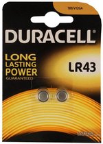 Piles alcalines Duracell LR43 - 2 pièces