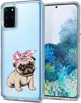 Samsung Galaxy S20 Ultra transparant siliconen hoesje - schattig hondje  * LET OP JUISTE MODEL *