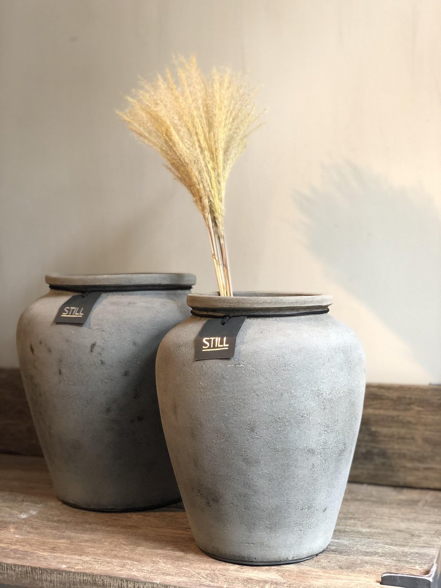 man Fauteuil Aardewerk Big pot M Still Collection Tin kleur, Grote Still Collection pot in Tin  kleur beton -... | bol.com