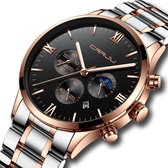 CRRJU® Horloges voor Mannen Herenhorloge Jongens Heren Watch Horloge – Horlogebox Geschenkdoos – Zilver Rosé Zwart