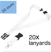 20 stuks Lanyard - Keycord - omhanglint - lanyards - keycords - 20x - witte lanyard - goedkoop