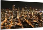 Glasschilderij Seattle Skyline in de nacht -120 x 70 cm