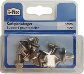 I-FIX metalen kastplankdragers 5mm | 12 stuks | GEPOLIJST STAAL