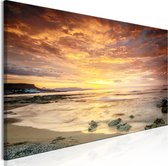 Schilderijen Op Canvas - Schilderij - Beach in Crete (1 Part) Narrow Orange 135x45 - Artgeist Schilderij