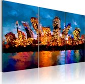 Schilderijen Op Canvas - Schilderij - Mad city - triptych 120x80 - Artgeist Schilderij