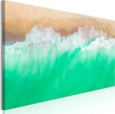 Schilderijen Op Canvas - Schilderij - Coast (1 Part) Narrow Green 135x45 - Artgeist Schilderij