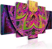 Schilderijen Op Canvas - Schilderij - Mandala: Pink Power 200x100 - Artgeist Schilderij