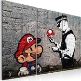 Schilderijen Op Canvas - Schilderij - Super Mario Mushroom Cop by Banksy 120x80 - Artgeist Schilderij