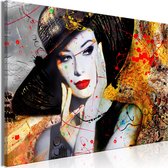 Schilderijen Op Canvas - Schilderij - Elegant Lady (1 Part) Wide 90x60 - Artgeist Schilderij