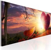 Schilderijen Op Canvas - Schilderij - Autumnal Heart 135x45 - Artgeist Schilderij