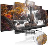 Schilderijen Op Canvas - Afbeelding op acrylglas - Autumnal Buddha [Glass] 200x100 - Artgeist Schilderij