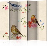 Kamerscherm - Scheidingswand - Vouwscherm - Bird Song II [Room Dividers] 225x172 - Artgeist Vouwscherm