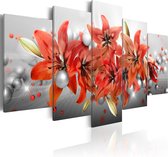 Schilderijen Op Canvas - Schilderij - Flowery Battle 100x50 - Artgeist Schilderij