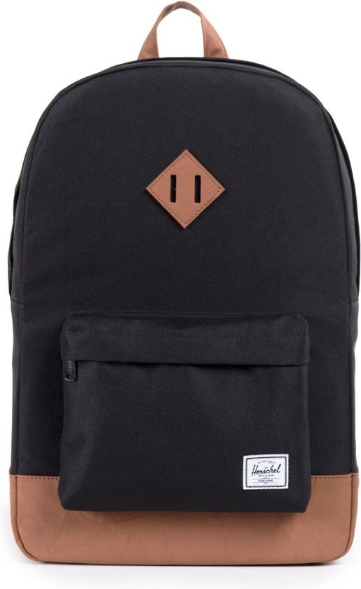 Heritage - Black/Tan Synthetic +H37Leather / Rugzak - schooltas - laptoptas / 15" Laptopvak - 21.5L opbergruimte / Beperkte Levenslange Garantie / Zwart