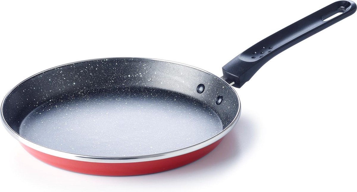 Brabantia TRADITION Pannenkoekenpan – Ø24 cm - Non Stick -Dubbele anti-aanbaklaag - Inductie geschikt - Retro style- Rood