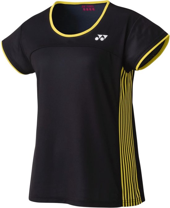 Yonex Tennisshirt Tourn Dames Polyester Zwart geel Maat S bol