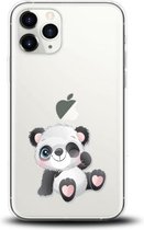 Apple Iphone 11 Pro transparant siliconen hoesje Panda met een knipoog