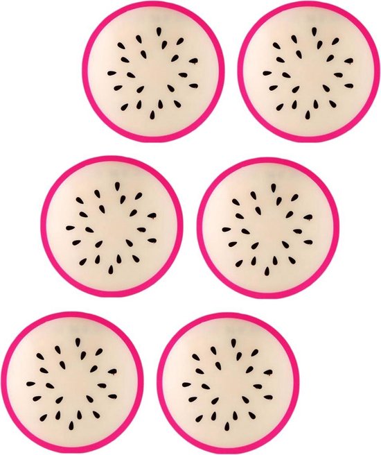 Fruitige Siliconen Onderzetters - Fruit Collectie - 6 Stuks - 9cm - Passievrucht