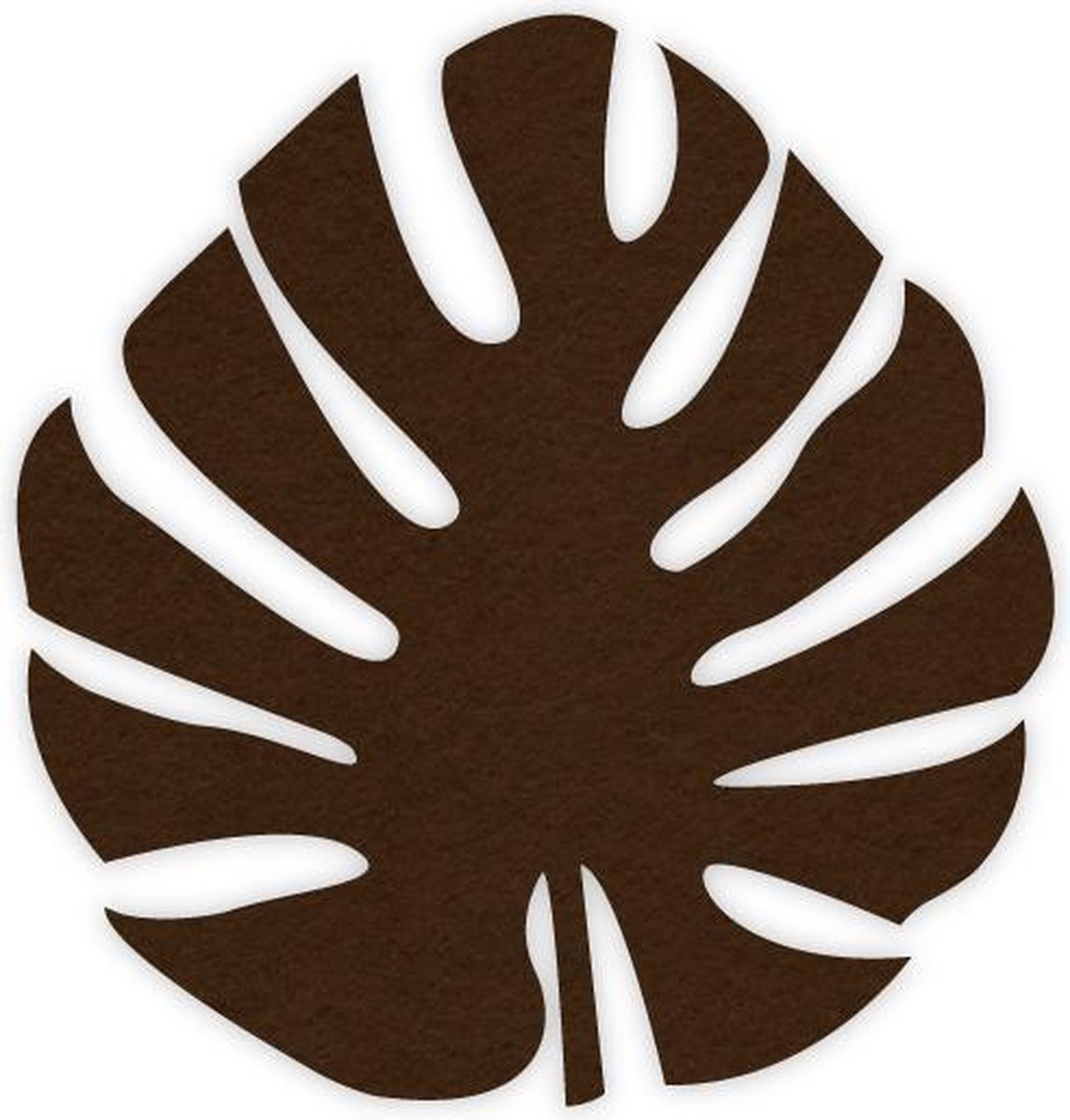 Monstera blad vilt onderzetter - Donkerbruin - Glas onderzetter - Cadeau - Woondecoratie - Woonkamer - Tafelbescherming - Onderzetters Voor Glazen - Keukenbenodigdheden - Woonaccessoires - Tafelaccessoires