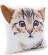 Cost en Trendy Kussen Kat  45x45cm - Polyester (set van 2) En Yourkitchen E-kookboek - Heerlijke Smulrecepten