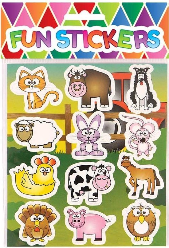 Stickers voor kinderen - stickervellen - Dino – Boerderij dieren - Jungle –  Knutselen... | bol.com