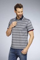 Pique polo gestreept, kleur marine, maat 3XL