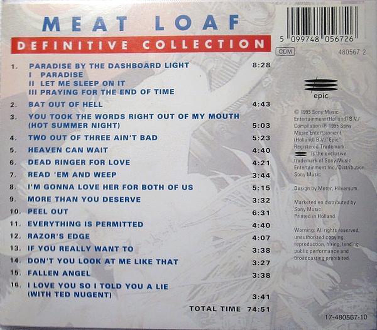 Definitive Collection, Meat Loaf CD (album) Muziek