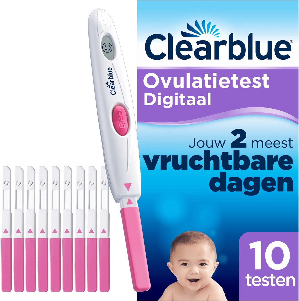 Clearblue Ovulatietest Set Digitaal - 1 digitale houder en 10 testen - Clearblue