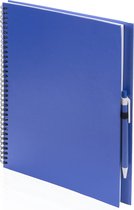 2x Schetsboeken blauwe harde kaft A4 formaat - 80x vellen blanco papier - Teken boeken