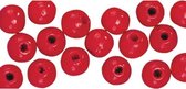 Perles de passe-temps rouges en bois 6 mm - 230 pièces - Fabrication de bijoux bricolage - Matériel de passe-temps de perles de perles