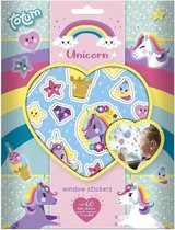 Auto raamstickers eenhoorns / unicorns thema 60 stuks - in de auto op reis voor kinderen autoraam plakstickers